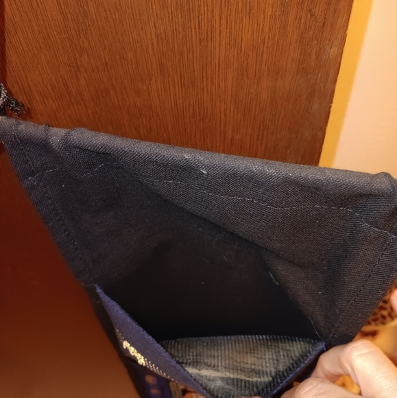 Handmade~Blue & Black 3 Pocket Storage Sequin Elephant Animal Print Wall Decor - Picture 7 of 10